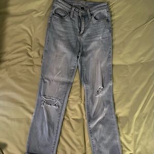 Universal Thread mom jeans with rips.